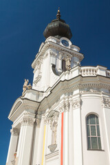 Fototapeta na wymiar Poland, Malopolska, Wadowice, Market Square, Basilica