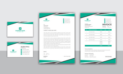 Corporate company modern identity stationery set design