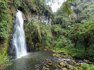 Cascada de agua en la naturaleza
