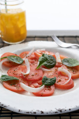 Spinach, tomato and onio salad