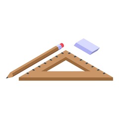 Campus ruler and tools icon. Isometric of Campus ruler and tools vector icon for web design isolated on white background