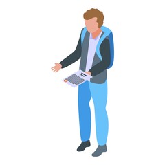 Campus schoolboy icon. Isometric of Campus schoolboy vector icon for web design isolated on white background