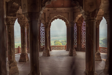 Views through the arches inside Mehrangarh Fort in Jodhpur. Picture taken on the 11/12/2019 in Jodhpur.
