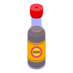 Wok menu sauce bottle icon. Isometric of Wok menu sauce bottle vector icon for web design isolated on white background