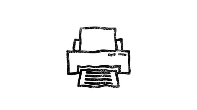 Office icon. Hand draw shadow icon. Office, great design for any purposes. Motion graphics.