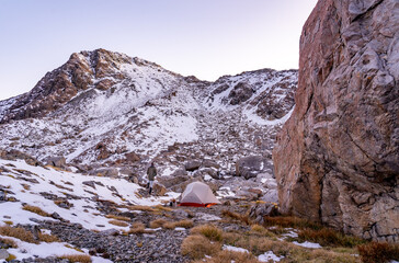 Solitude Amongst Giants: Traversing the Mountain Basin, Camping Beneath the Watchful Eye of Nature