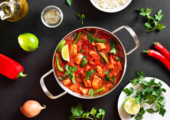 Thai style red chicken curry