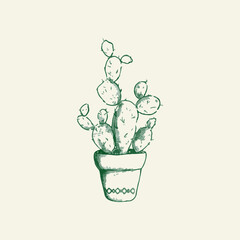Cactus Illustration for modern T-shirts