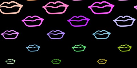 Dark Multicolor vector template with businesswoman signs.