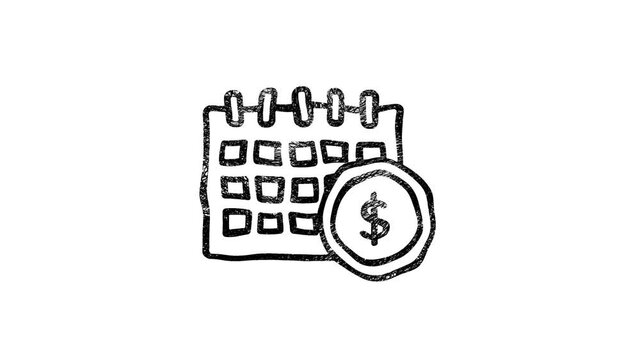 Office icon. Hand draw shadow icon. Office, great design for any purposes. Motion graphics.