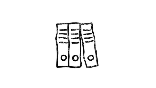 Office icon. Hand draw shadow icon. Office, great design for any purposes. Motion graphics.