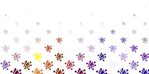 Light Pink, Yellow vector background with covid-19 symbols.