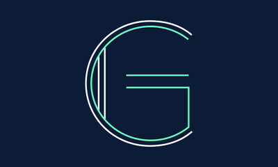 CG/GC logo, CG/GC Getter logo design with white, teal and navy blue color, CG/GC Business abstract vector logo monogram template.