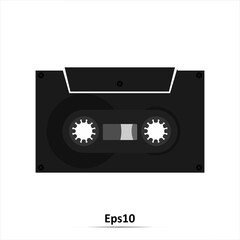 Audio cassette tape icon. Vector illustration. EPS10