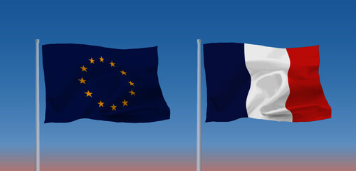 EUとフランスの旗