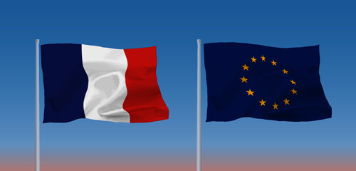 EUとフランスの旗