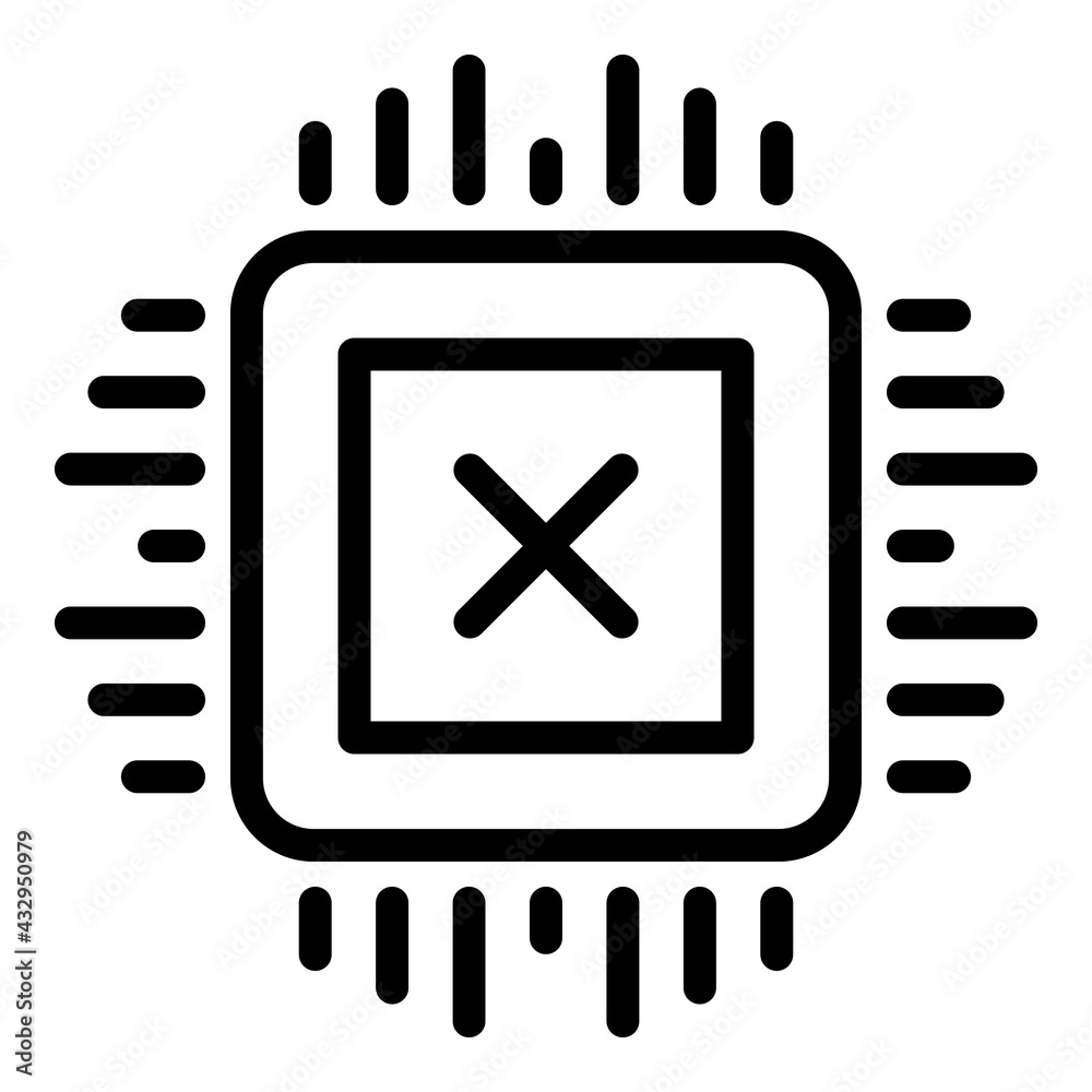 Poster api processor icon. outline api processor vector icon for web design isolated on white background