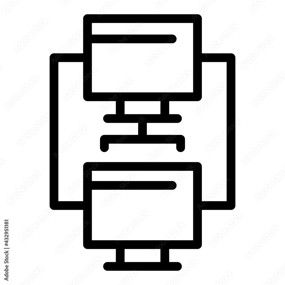 Poster api network icon. outline api network vector icon for web design isolated on white background