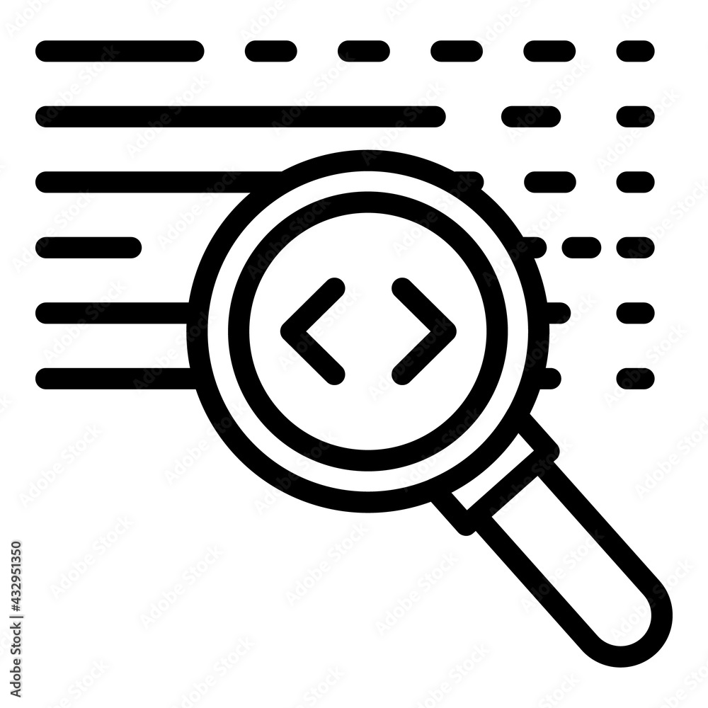 Poster api search icon. outline api search vector icon for web design isolated on white background