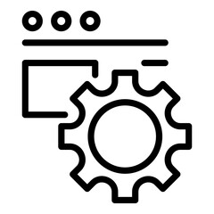 Api gear icon. Outline Api gear vector icon for web design isolated on white background