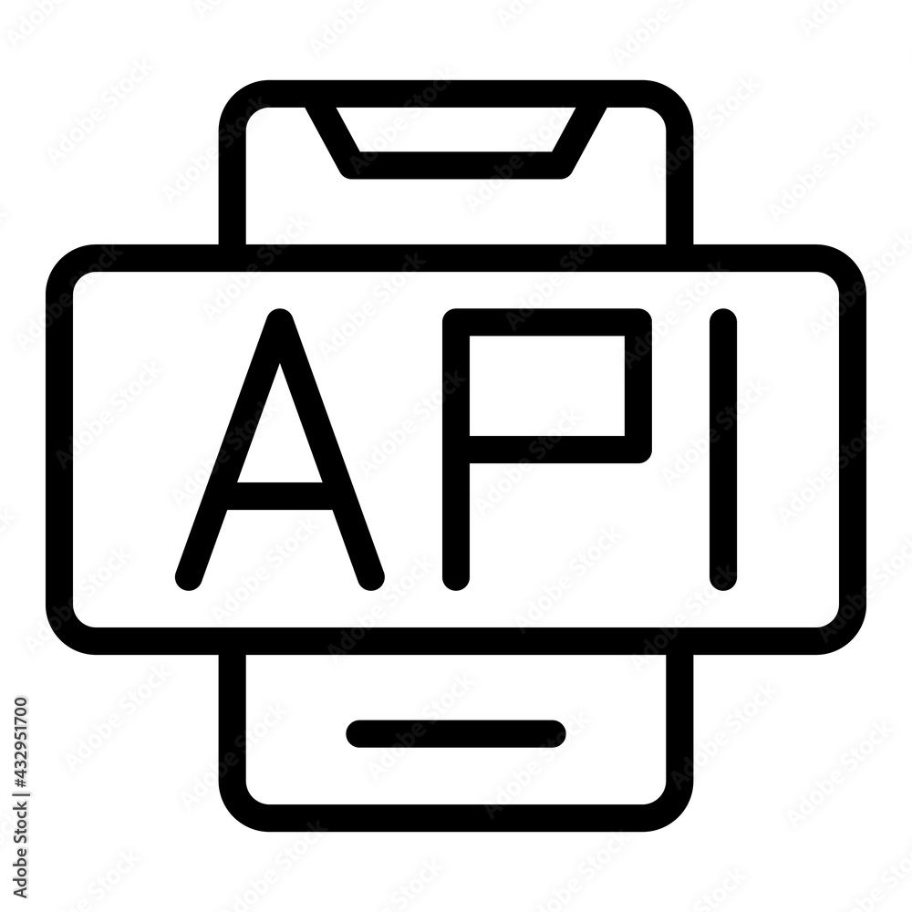 Poster api smartphone icon. outline api smartphone vector icon for web design isolated on white background