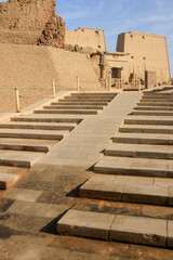 Stairs leading to ruins of Edfu Temple, Edfu, Egypt 