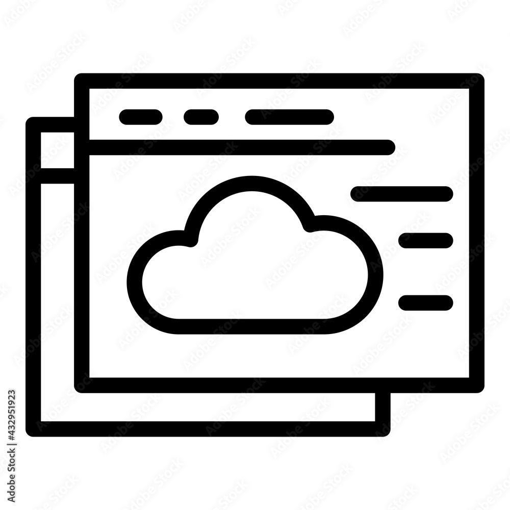 Poster api new pages icon. outline api new pages vector icon for web design isolated on white background