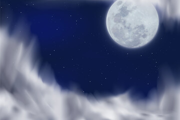 Realistic Fool Moon Background