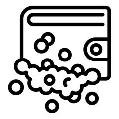 Laundry money wallet icon. Outline Laundry money wallet vector icon for web design isolated on white background
