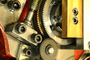 selective focus. gear system of a working machine