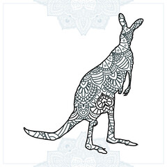 Animal Mandala. Vintage decorative elements. Oriental pattern, vector illustration.