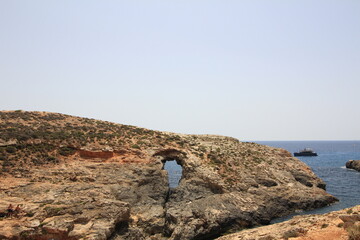 a view of the coast of the sea