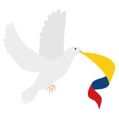 dove with colombia flag