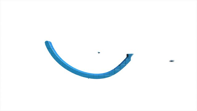 3D pixel Icon arrow for text Animation on empty background. Outline web icon. Motion graphics.