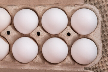 Eggs on the brown background