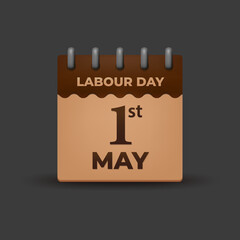Labour Day on 1st May Calendar. Vector Illustration