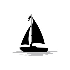 Asian Traditional Sailboat symbol design logo