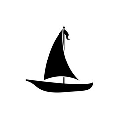 Asian Traditional Sailboat symbol design logo