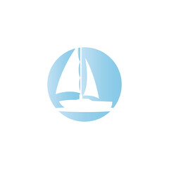 Asian Traditional Sailboat symbol design logo
