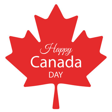Vector Canada Day greeting card with maple leaf