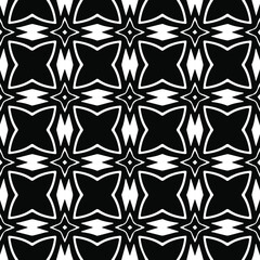 Geometric vector pattern with Black and white colors. Seamless abstract ornament for wallpapers and backgrounds.