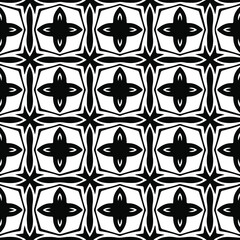  Geometric vector pattern with Black and white colors. Seamless abstract ornament for wallpapers and backgrounds.