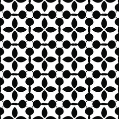  Geometric vector pattern with Black and white colors. Seamless abstract ornament for wallpapers and backgrounds.