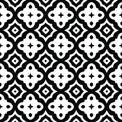  Geometric vector pattern with Black and white colors. Seamless abstract ornament for wallpapers and backgrounds.