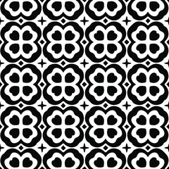  Geometric vector pattern with Black and white colors. Seamless abstract ornament for wallpapers and backgrounds.