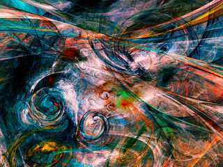 blue abstract fractal background 3d rendering illustration