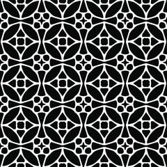 Geometric vector pattern with Black and white colors. Seamless abstract ornament for wallpapers and backgrounds.