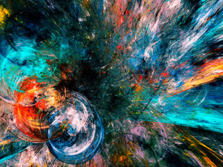 blue abstract fractal background 3d rendering illustration