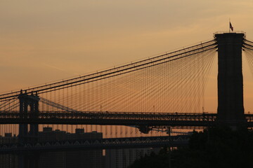 Fototapeta premium city bridge at sunset