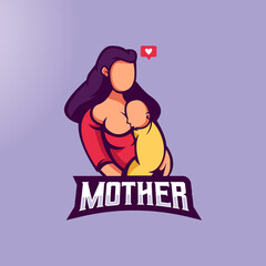 illustration of a mother breastfeeding her child